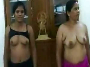 Mature Indian joins teen brunette in threesome